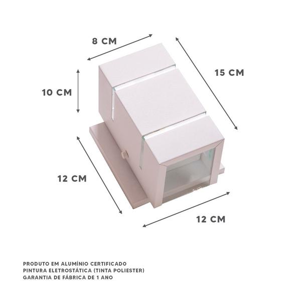 Kit 6 Arandelas 2 Foco 2 Friso C/base Externa Parede Ar1512 - IDEALLUME Imagem de Kit 6 Arandelas 2 Foco 2 Friso C/base Externa Parede Ar1512