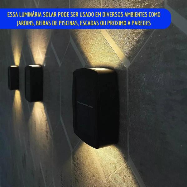 Imagem de Kit 6 arandelas meia lua iluminação solar luminarias led