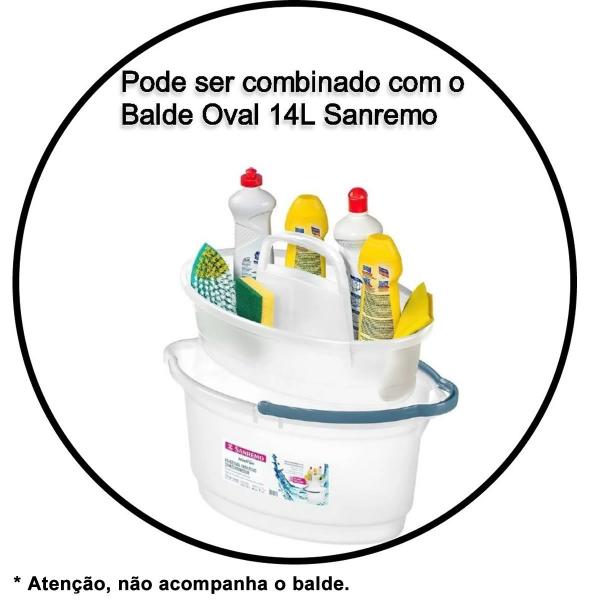 Imagem de Kit 6 Balaio Plástico Organizador Produtos Limpeza Sanremo