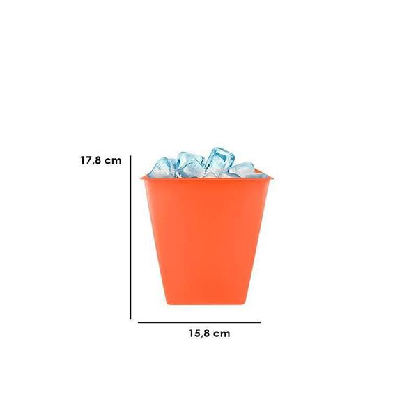 Imagem de Kit 6 Balde Gelo Laranja Neon 2,6L Plástico Premium