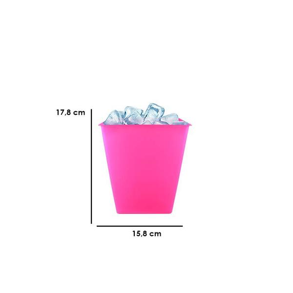 Imagem de Kit 6 Balde Gelo Rosa Neon 2,6L Plástico Premium