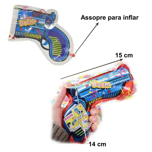 Imagem de Kit 6 Balões Metalizado Estrela 20cm 4 Lança Confetes Boom