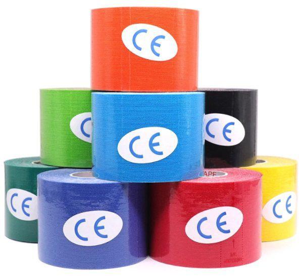 Imagem de Kit 6 Bandagem Elástica Kinesio Tape Fisioterapia Prevenção Esporte 30 metros