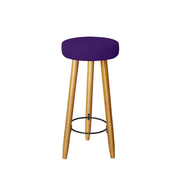 Imagem de Kit 6 Banquetas Decorativas 78cm com Pés Pálito Italian Roxo - Mafer