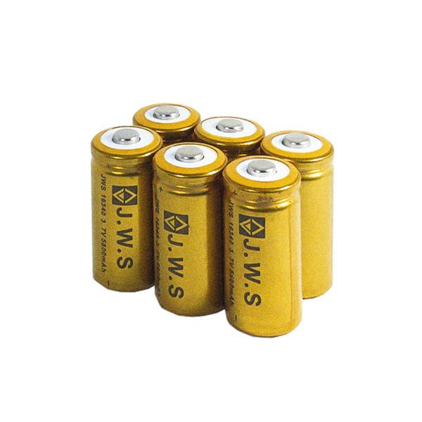 Imagem de Kit 6 Baterias Pilha Recarregável 16340 3,7v CR123A 5800mAh