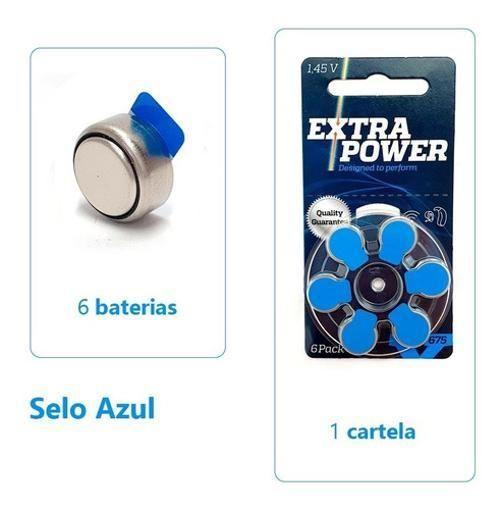 Imagem de Kit 6 Baterias Pilhas Aparelho Auditivo 675 Extra Power ul