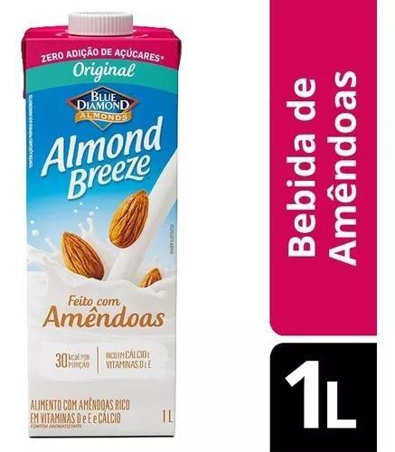 Imagem de Kit 6 Bebida De Amêndoa Original Sem Adição De Açúcar Almond Breeze 1l