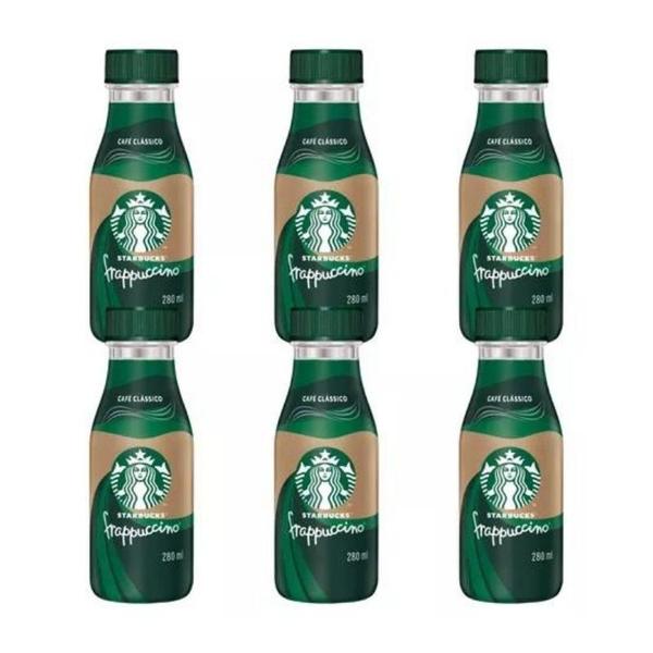 Kit 6 Bebidas Láctea Starbucks Frappuccino Café 280ml - Nestlé Imagem de Kit 6 Bebidas Láctea Starbucks Frappuccino Café 280ml