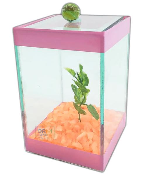 Imagem de Kit 6 Beteira Aquário Bettas Decorado Enfeite 9x9x14cm 850ml