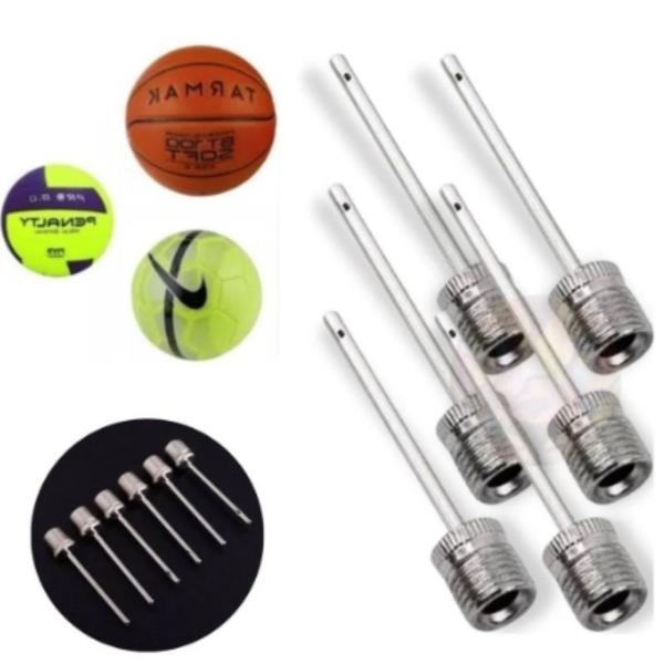 Imagem de Kit 6 Bicos para Bomba de Ar Inflar Bolas Futebol Volei Basquete Agulha Encher Boia Piscina Startools