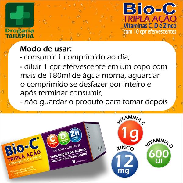 Imagem de KIT 6 Bio-C Tripla Ação - vitamina C,D e Zinco efervescente com 10 comprimidos