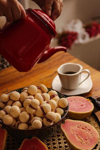 Imagem de Kit 6 Biscoito Caseiro Beijinho Goiaba Fruta Natural