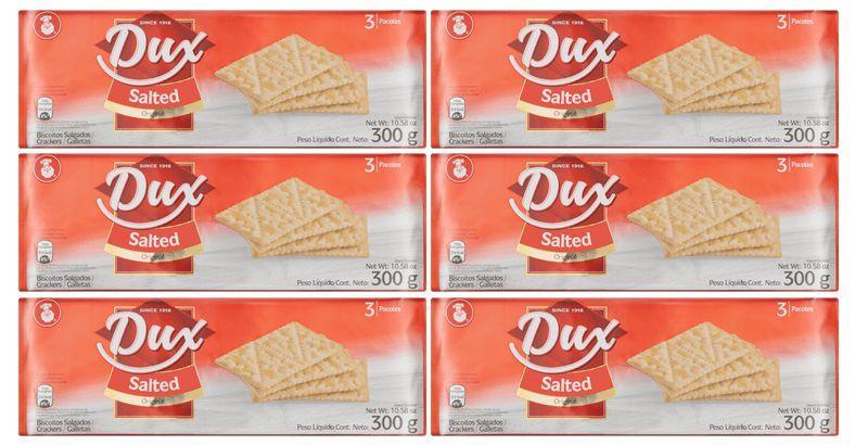Kit 6 biscoito colombiano dux craker salted original 300g Imagem de Kit 6 biscoito colombiano dux craker salted original 300g