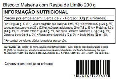 Imagem de Kit 6 Biscoito Maisena com Raspas de Limão Fruta Natural