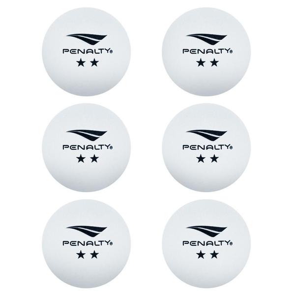 Imagem de Kit 6 Bolas Ping Pong Tênis De Mesa Penalty Oficial Branco