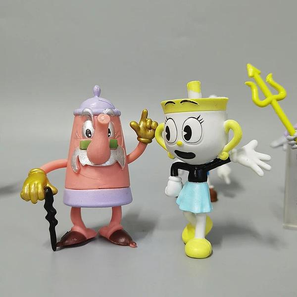 Imagem de Kit 6 bonecos cuphead mugman king dice ms chalice pvc