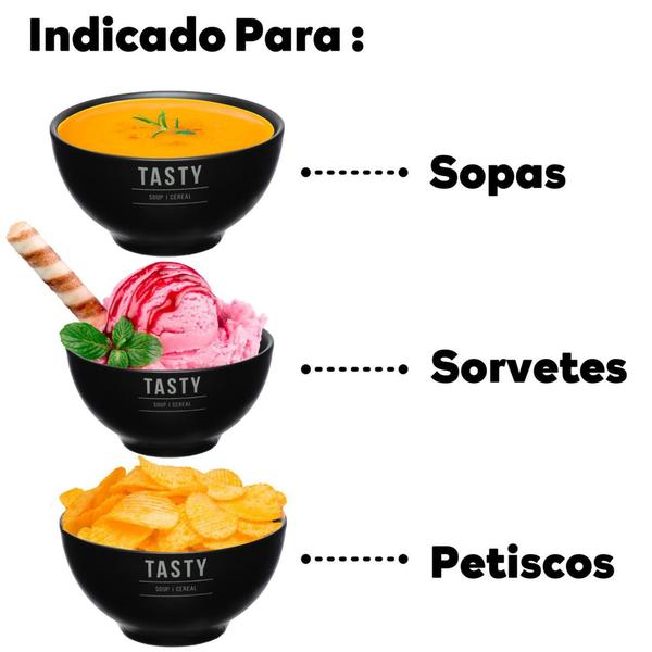 Imagem de Kit 6 Bowl De Porcelana Cumbuca Tigela Sobremesa Petiscos Sopa - Hauskraft