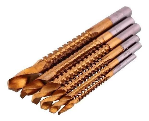 Imagem de Kit 6 Brocas Espiral Corte Lateral 3-4-5-6-6,5-8Mm