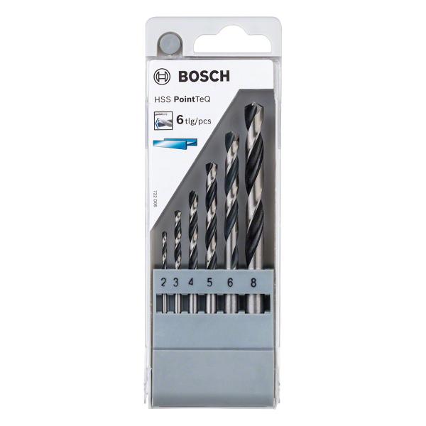 Imagem de Kit 6 Brocas Metal Aço Rápido HSS-PointTeQ Ø2/3/4/6/8 Bosch