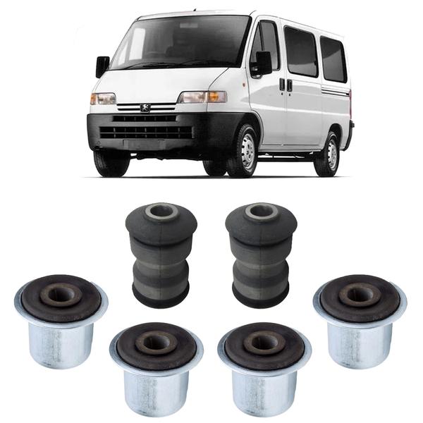 Imagem de Kit 6 Bucha Mola Traseira Suspensão Peugeot Boxer 1998-2007