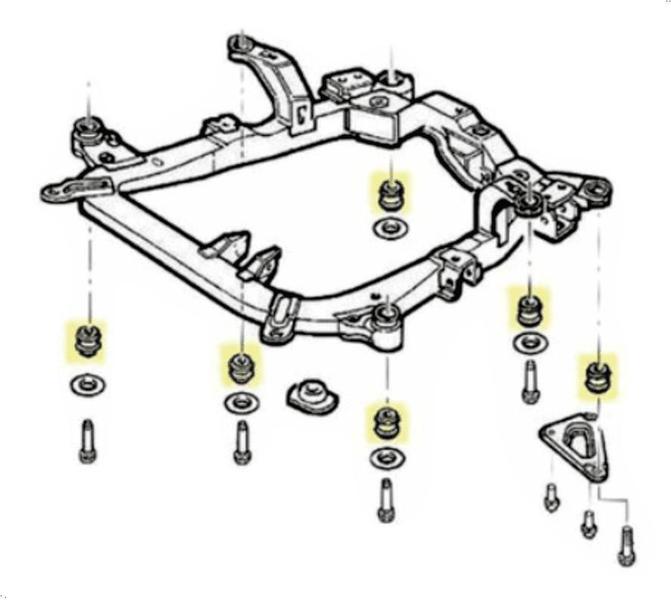 Imagem de Kit 6 Buchas Agregado Quadro Dianteiro Vectra Astra Zafira