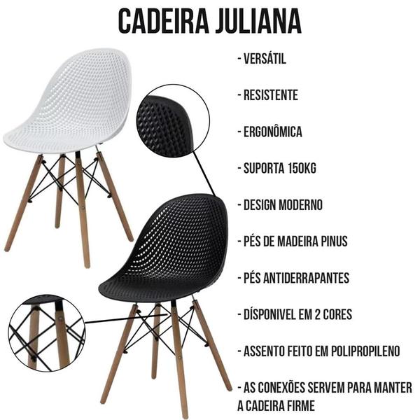 Imagem de Kit 6 Cadeira Design Vental Versátil Ergonômica Sala Cozinha