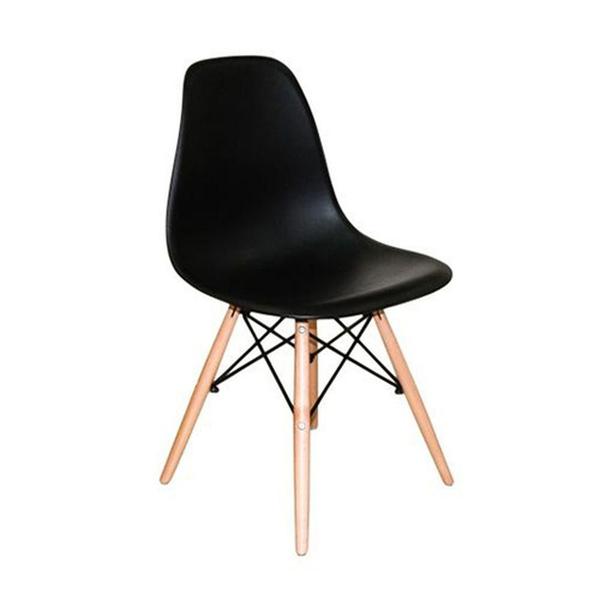 Imagem de Kit 6 Cadeiras Charles Eames Eiffel Wood Design Jantar Preta