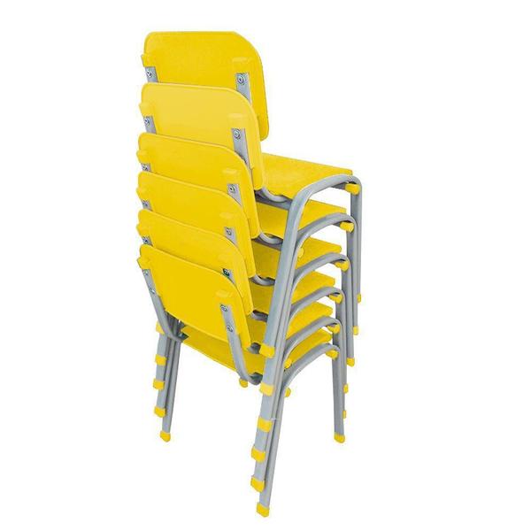 Imagem de Kit 6 cadeiras De Plástico Infantil Polipropileno LG flex Reforçada Empilhável Amarela