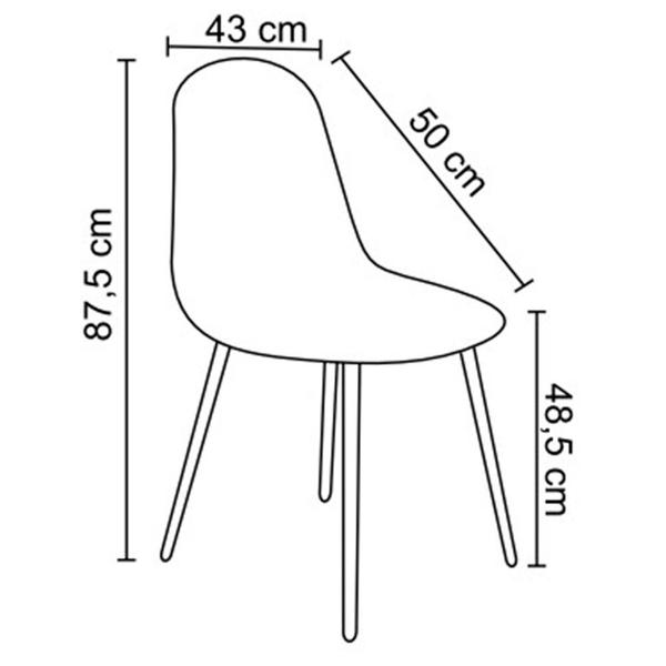 Imagem de Kit 6 Cadeiras Decorativas Sala e Escritorio Base Clara Emotion PU Sintético Marrom G56 - Gran Belo