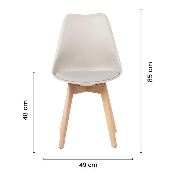 Imagem de Kit 6 Cadeiras Design Leda Jantar Eames Wood Estofada Nude