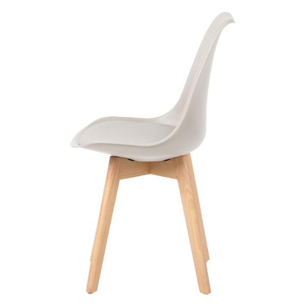 Imagem de Kit 6 Cadeiras Design Leda Jantar Eames Wood Estofada Nude