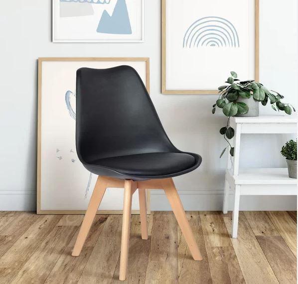 Imagem de Kit 6 Cadeiras Eames Wood Leda Design Preta