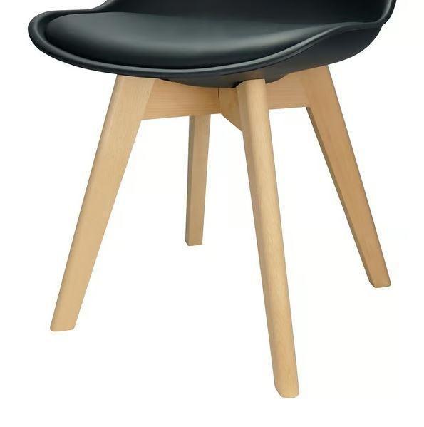 Imagem de Kit 6 Cadeiras Eames Wood Leda Design Preta