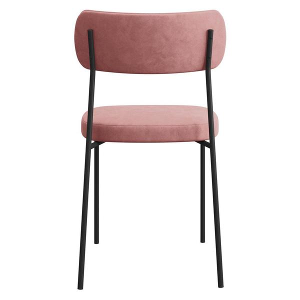 Imagem de Kit 6 Cadeiras Estofadas Milli Veludo 402 F02 Rosa - Mpozenato