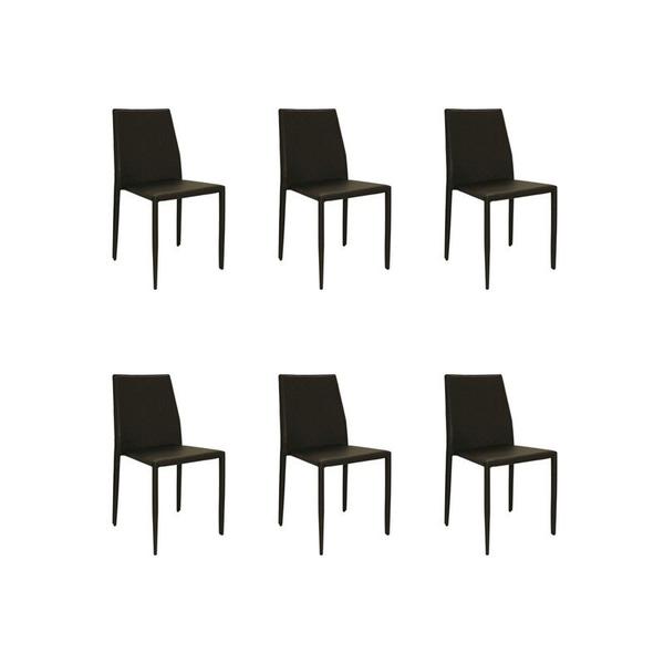 Imagem de Kit 6 Cadeiras Jantar Amanda Marrom PVC