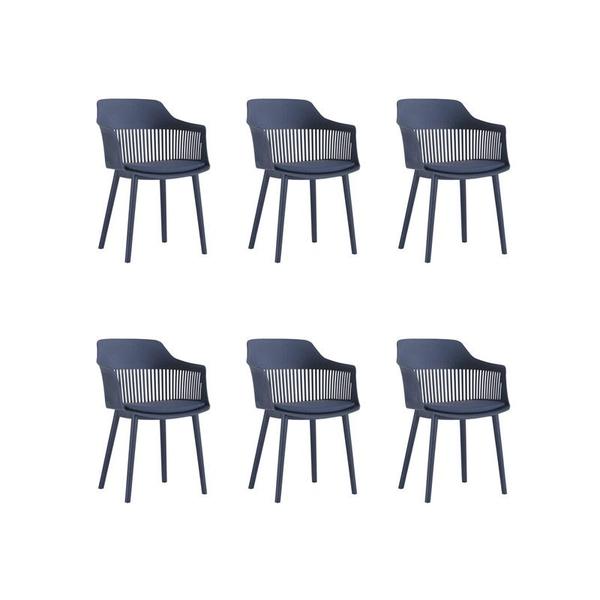 Imagem de Kit 6 Cadeiras Jantar Marcela Azul Marinho PP Rivatti