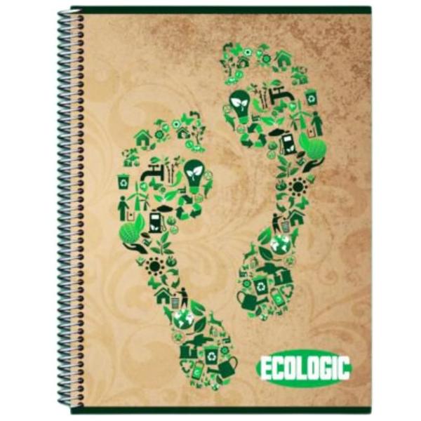 Imagem de Kit 6 Caderno Ecologic X 80 Folhas Arame Capa Dura Reforçado