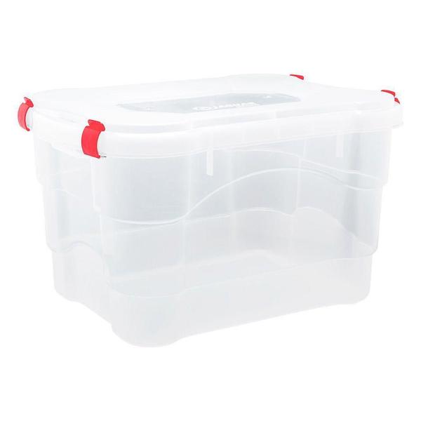 Kit 6 Caixas 45L Grande Multiuso Com Travas 0668T JAGUAR Imagem de Kit 6 Caixas 45L Grande Multiuso Com Travas 0668T JAGUAR