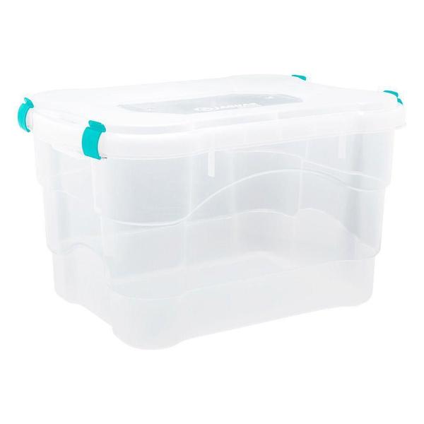 Kit 6 Caixas 45L Grande Multiuso Com Travas 0668T JAGUAR Imagem de Kit 6 Caixas 45L Grande Multiuso Com Travas 0668T JAGUAR