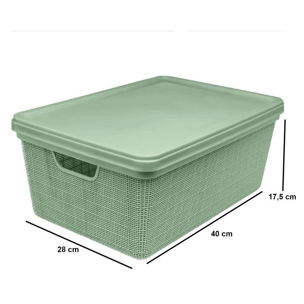 Imagem de Kit 6 Caixas Juta Decorativa Multiuso 15L Verde 3264 -JAGUAR