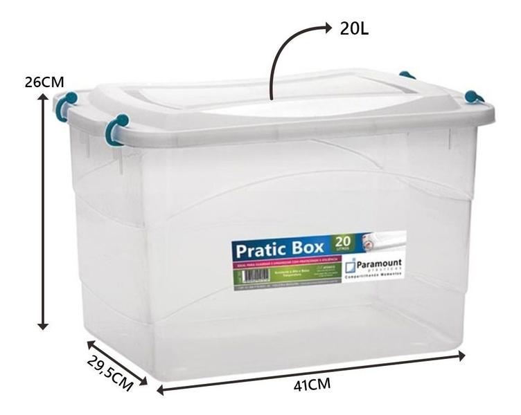 Imagem de Kit 6 Caixas Organizadoras Pratic Box 41x29x25Cm 20Lts