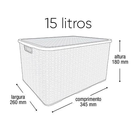 Imagem de Kit 6 Caixas Organizadoras Rattan Marrom 15 Litros C/ Tampa 25592 Arqplast