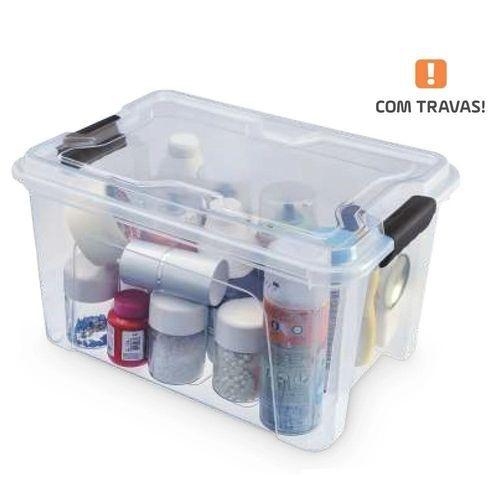 Imagem de Kit 6 Caixas Organizadoras Translucida 20 Litros C/ Trava