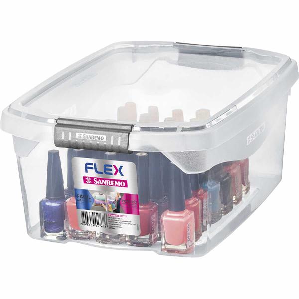 Kit 6 Caixas Organizadoras Transparente Tampa Com Travas 6L - Sanremo Imagem de Kit 6 Caixas Organizadoras Transparente Tampa Com Travas 6L