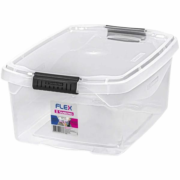 Kit 6 Caixas Organizadoras Transparente Tampa Com Travas 6L - Sanremo Imagem de Kit 6 Caixas Organizadoras Transparente Tampa Com Travas 6L
