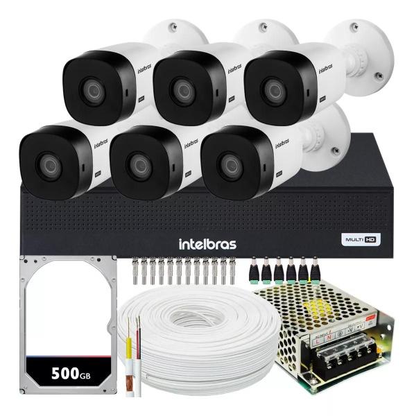 Imagem de Kit 6 Câmeras Multi Hd 1120b Dvr Intelbras 8 Canais Com Hd