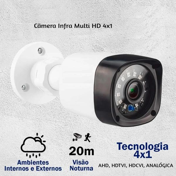 Imagem de Kit 6 Cameras Segurança 720 Hd 1 Mp Dvr 8 Canais Multi Hd 8ch Alta Resolução c/ Acessórios