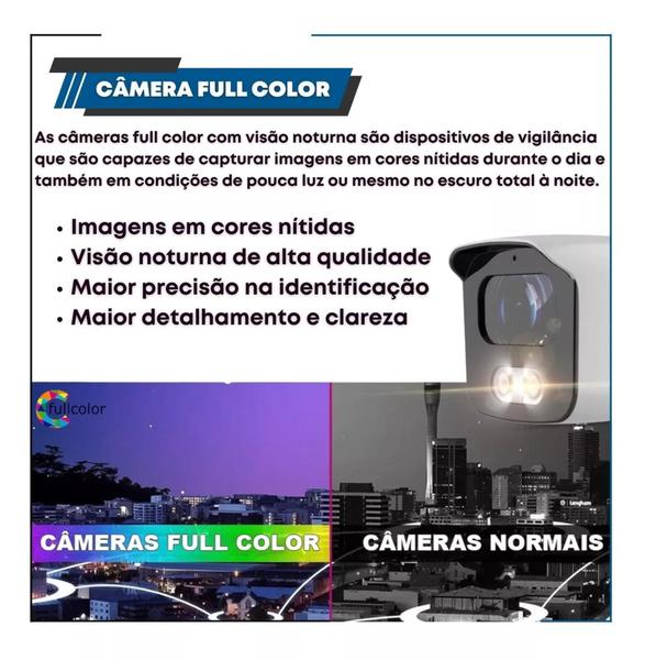 Imagem de Kit 6 Câmeras Segurança Full Color Colorido Dia e Noite 1080p 2.8mm Dvr Intelbras 500GB