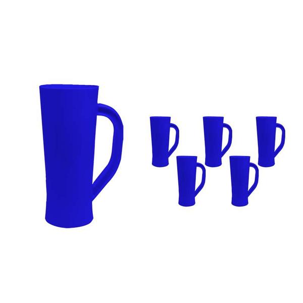 Imagem de Kit 6 Caneca Chopp Azul 430Ml Plástico Premium