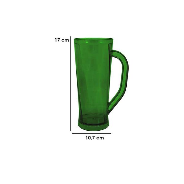 Imagem de Kit 6 Caneca Chopp Cristal Verde 430Ml Plástico